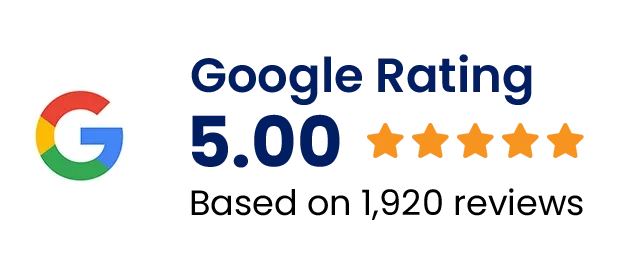 5 stars Googl Ratings based on 1900 reviews